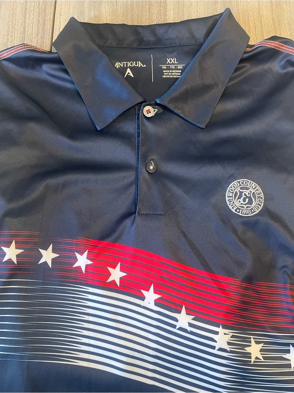 Antigua Men’s XXL Patriotic Performance Golf Polo – Stars & Stripes- Edgewood